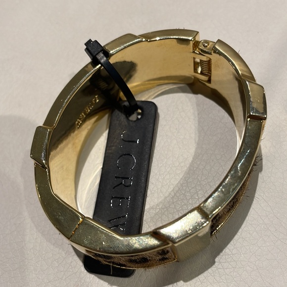 J. Crew Leopard and Gold Calf Hair Cuff Bracelet - Picture 6 of 6
